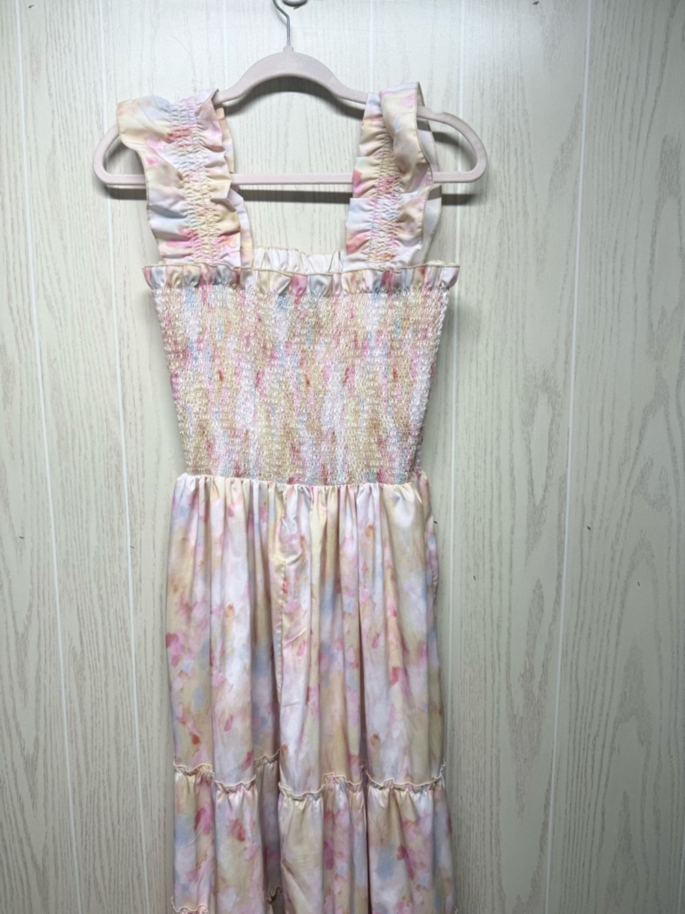 Melloda floral pink maxi ruffle dress sz M - Picture 5 of 5